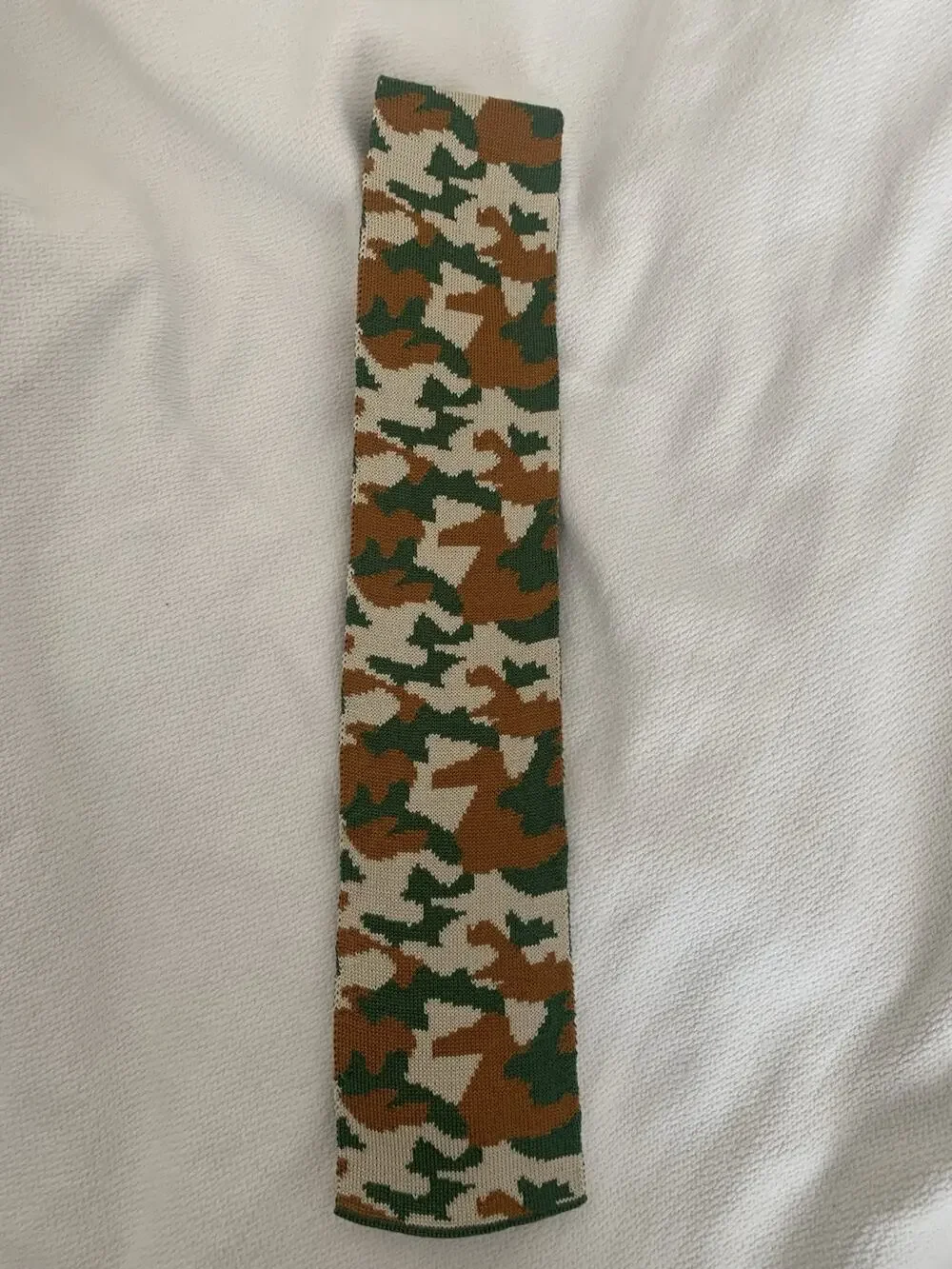 Rare Square-End Tie Camo from Okley ( Italy) 100% Silk